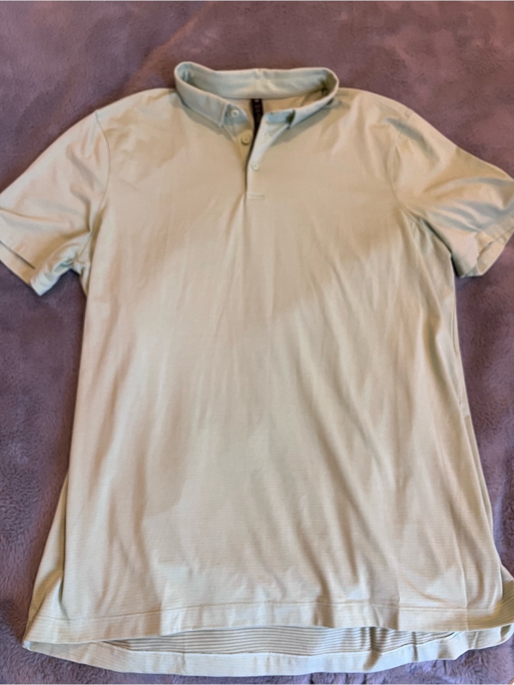 Lululemon Men's XL Green Dri Fit Knit Polo Short Sleeve Solid Button Collared